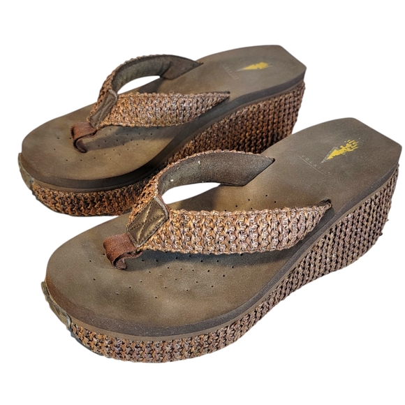 Volatile Island Wedge Brown Fall Spring Summer Sandals Women’s Size 7 - Picture 2 of 8